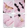 image:imageFlygo Girls Fleece Jacket Sherpa Lined Hoodie Horn Button Duffle CoatPink