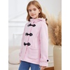image:imageFlygo Girls Fleece Jacket Sherpa Lined Hoodie Horn Button Duffle CoatPink