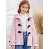 image:imageFlygo Girls Fleece Jacket Sherpa Lined Hoodie Horn Button Duffle CoatPink