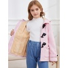 image:imageFlygo Girls Fleece Jacket Sherpa Lined Hoodie Horn Button Duffle CoatPink