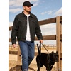 image:imageFlygo Mens Flannel Lined Denim Jacket Snap Cowboy Cut Trucker CoatBlack