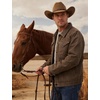 image:imageFlygo Mens Flannel Lined Denim Jacket Snap Cowboy Cut Trucker CoatBrown
