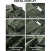 image:imageFlygo Mens Flannel Lined Denim Jacket Snap Cowboy Cut Trucker CoatGreen