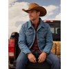 image:imageFlygo Mens Flannel Lined Denim Jacket Snap Cowboy Cut Trucker CoatLightblue