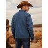 image:imageFlygo Mens Flannel Lined Denim Jacket Snap Cowboy Cut Trucker CoatLightblue