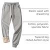 image:imageFlygo Mens Fleece Lined Sherpa Sweatpants Winter Warm Active Jogger Pants2 Light Grey Ribbed Bottom