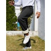 image:imageFlygo Mens Fleece Lined Sherpa Sweatpants Winter Warm Active Jogger PantsBlack Open Bottom