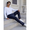 image:imageFlygo Mens Fleece Lined Sherpa Sweatpants Winter Warm Active Jogger PantsBlue Open Bottom