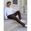 image:imageFlygo Mens Fleece Lined Sherpa Sweatpants Winter Warm Active Jogger PantsBrownopen Bottom