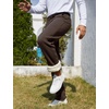 image:imageFlygo Mens Fleece Lined Sherpa Sweatpants Winter Warm Active Jogger PantsBrownopen Bottom