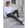 image:imageFlygo Mens Fleece Lined Sherpa Sweatpants Winter Warm Active Jogger PantsDark Grey Open Bottom