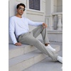 image:imageFlygo Mens Fleece Lined Sherpa Sweatpants Winter Warm Active Jogger PantsLight Grey Open Bottom