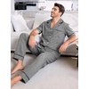 image:imageFlygo Mens Plaid Pajama Sets 2 Piece Button Down Sleepwear with PocketsBlack