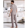 image:imageFlygo Mens Plaid Pajama Sets 2 Piece Button Down Sleepwear with PocketsCoffee
