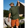 image:imageFlygo Mens Short Sleeve Work Shirts Cotton Button Down Shirt PocketsArmy Green