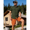 image:imageFlygo Mens Short Sleeve Work Shirts Cotton Button Down Shirt PocketsArmy Green