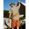 image:imageFlygo Mens Short Sleeve Work Shirts Cotton Button Down Shirt PocketsKhaki