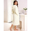 image:imageFlygo Robes for Women Fluffy Fleece Bathrobe Long Shower Bath RobeCream