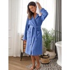 image:imageFlygo Robes for Women Fluffy Fleece Bathrobe Long Shower Bath RobeDusty Blue
