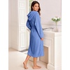 image:imageFlygo Robes for Women Fluffy Fleece Bathrobe Long Shower Bath RobeDusty Blue