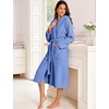 image:imageFlygo Robes for Women Fluffy Fleece Bathrobe Long Shower Bath RobeDusty Blue
