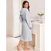 image:imageFlygo Robes for Women Fluffy Fleece Bathrobe Long Shower Bath RobeLight Grey