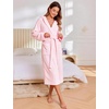 image:imageFlygo Robes for Women Fluffy Fleece Bathrobe Long Shower Bath RobePink