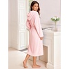 image:imageFlygo Robes for Women Fluffy Fleece Bathrobe Long Shower Bath RobePink