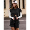 image:imageFlygo Rompers for Women Summer Cap Sleeve One Piece Short JumpsuitBlack