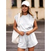image:imageFlygo Rompers for Women Summer Cap Sleeve One Piece Short JumpsuitLightgrey