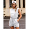 image:imageFlygo Rompers for Women Summer Cap Sleeve One Piece Short JumpsuitLightgrey