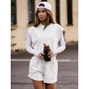 image:imageFlygo Rompers for Women Summer Cap Sleeve One Piece Short JumpsuitLightgrey