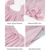 image:imageFlygo Striped Cotton Pajamas for Women Set Ruffle Cami Top Shorts SetsPink