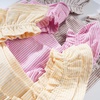 image:imageFlygo Striped Cotton Pajamas for Women Set Ruffle Cami Top Shorts SetsYellow