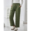 image:imageFlygo Women Winter Pants Lightweight Quilted Puffy Baggy Snow PantsArmy Green