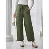 image:imageFlygo Women Winter Pants Lightweight Quilted Puffy Baggy Snow PantsArmy Green