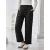 image:imageFlygo Women Winter Pants Lightweight Quilted Puffy Baggy Snow PantsBlack