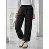 image:imageFlygo Women Winter Pants Lightweight Quilted Puffy Baggy Snow PantsBlack