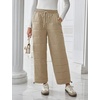 image:imageFlygo Women Winter Pants Lightweight Quilted Puffy Baggy Snow PantsLight Khaki