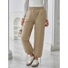 image:imageFlygo Women Winter Pants Lightweight Quilted Puffy Baggy Snow PantsLight Khaki