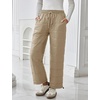 image:imageFlygo Women Winter Pants Lightweight Quilted Puffy Baggy Snow PantsLight Khaki