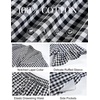 image:imageFlygo Womens Cotton Pajamas Set Gingham Lounge Sets Ruffle Shorts PjsBlack