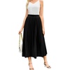 image:imageFlygo Womens Elastic High Waist Flowy Pleated Midi SkirtBlack