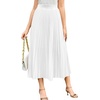 image:imageFlygo Womens Elastic High Waist Flowy Pleated Midi SkirtWhite