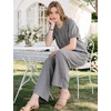 image:imageFlygo Womens Gingham Pajama Set 2 Piece Cotton Pjs Lounge SetsBlack