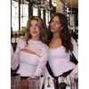image:imageLace Long Sleeve Sexy Tops for Women Slim Going Out Crop TopWhite