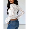 image:imageLace Long Sleeve Sexy Tops for Women Slim Going Out Crop TopWhite