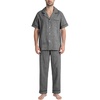 image:imageFlygo Mens Plaid Pajama Sets 2 Piece Button Down Sleepwear with PocketsBlack
