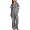 image:imageFlygo Womens Gingham Pajama Set 2 Piece Cotton Pjs Lounge SetsBlack