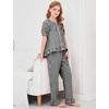 image:imageFlygo Girls Gingham 2 Pieces Outfits Cotton Top Ruffle Pants SetBlack